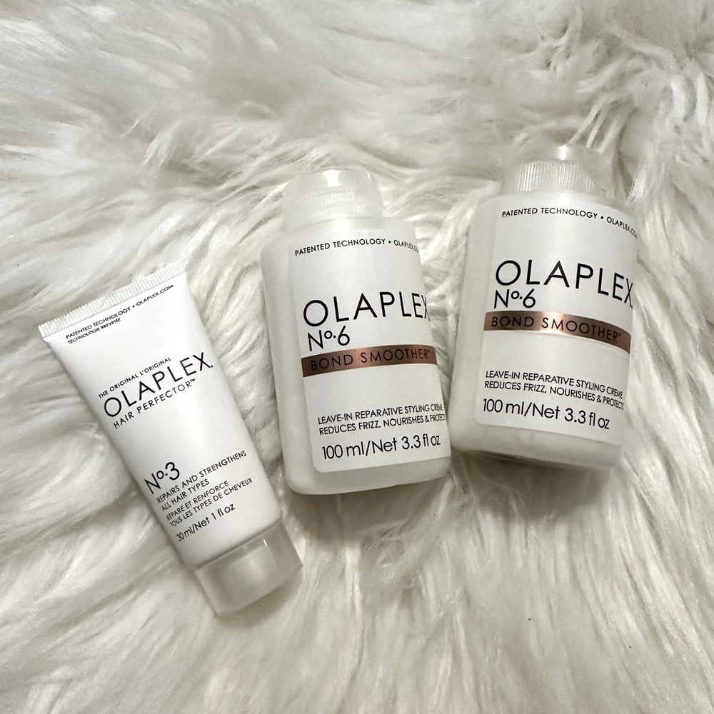 Olaplex No3 Hair Perfecter REPAIRS & Strengthens & two No6 bond smoother